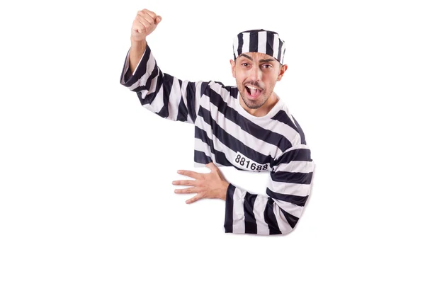 Condannato criminale in uniforme a strisce — Foto Stock