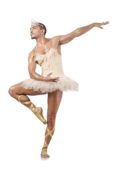 Muscular ballet performer in funny concept — Stock Photo, Image