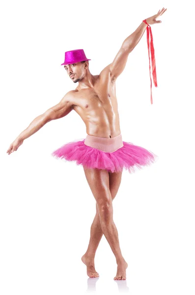 Wykonawca mięśni balet w zabawny koncepcja — Zdjęcie stockowe