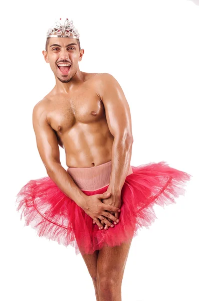 Muscular ballet performer in funny concept — Stock Photo, Image