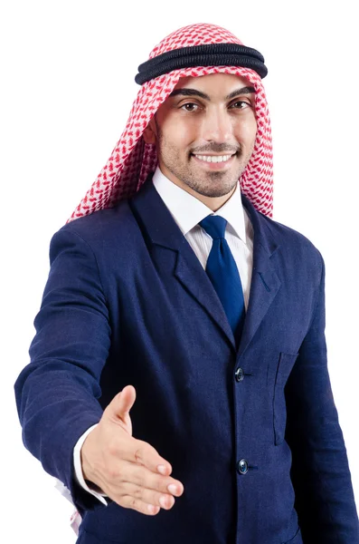 Arabischer Geschäftsmann isoliert auf der weißen Seite — Stockfoto