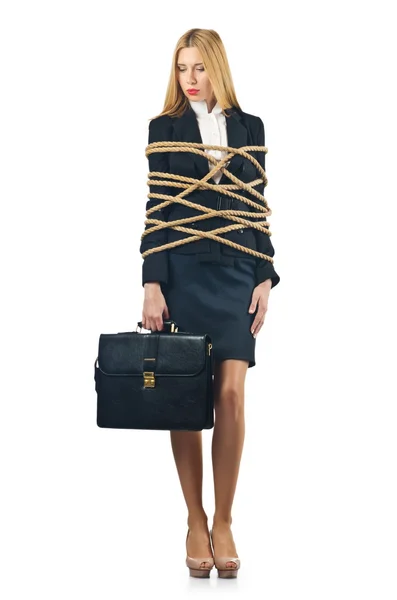 Tied woman in business concept — Stock Photo, Image