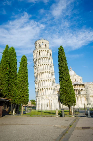 Famous leaning tower of Pisa during summer day — Stock Photo, Image