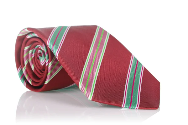 Elegante cravatta maschile in seta (cravatta) su bianco — Foto Stock