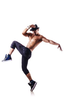 çıplak dansçı üzerinde beyaz izole