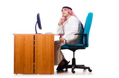 iş kavramı üzerinde beyaz Arap işadamı