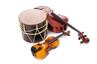 A group of instruments isolated on white clipart