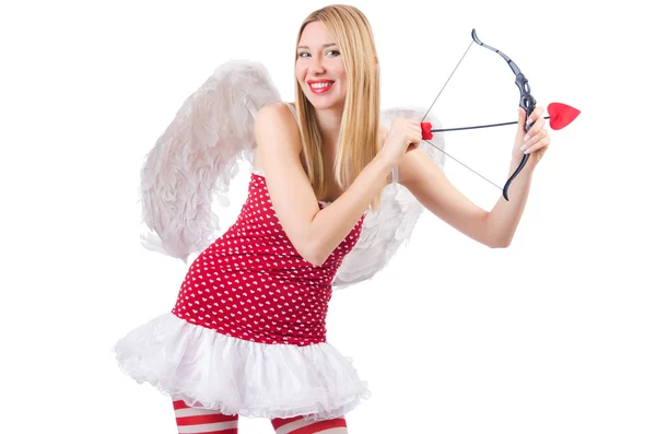 Woman with bow in valentine concept — Stock Photo, Image