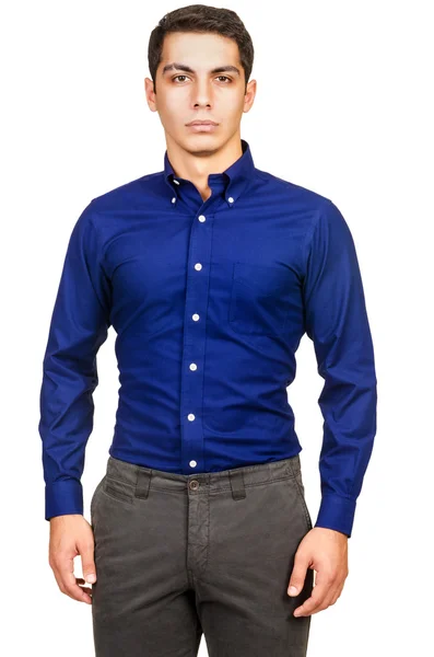 Modelo masculino con camisa aislada en blanco — Foto de Stock