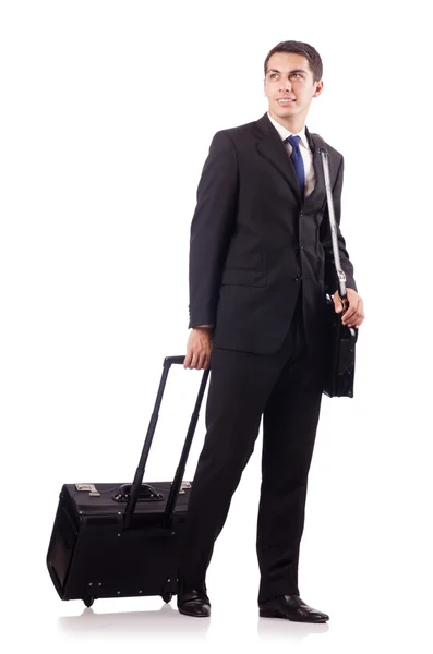 Young businessman during business trip — Stock Photo, Image