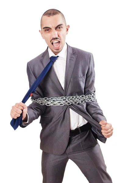 Arrested businessman in studio shooting — Stock Photo, Image