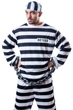 Çizgili üniformalı bir suçlu.