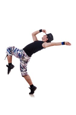 Beyaz arka plan üzerinde izole dansçı