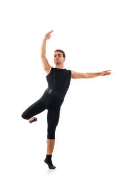 Beyaz arka plan üzerinde izole dansçı