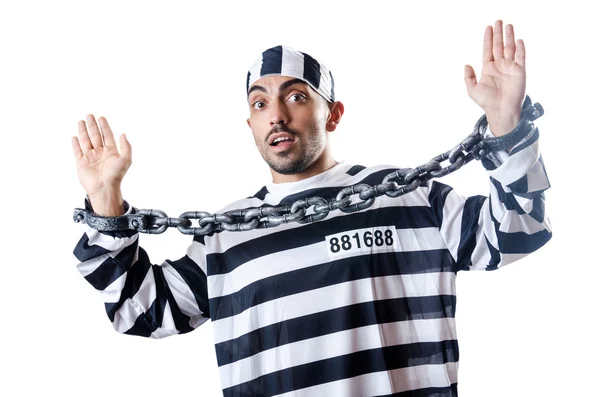 Verurteilter Verbrecher in gestreifter Uniform — Stockfoto
