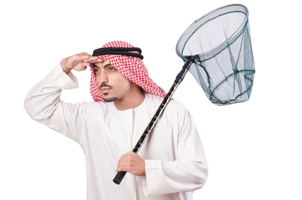 Arab üzletember, fehér hálóval — Stock Fotó