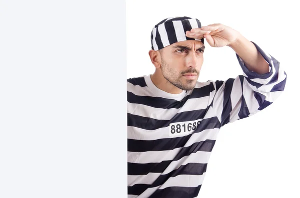 Condannato criminale in uniforme a strisce — Foto Stock