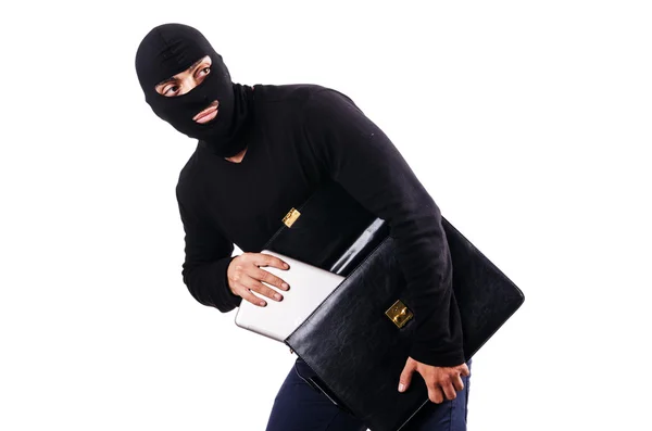 Industrispionage koncept med person i balaclava — Stockfoto