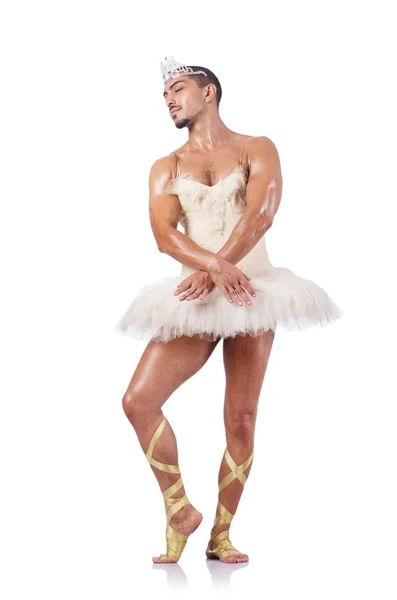 Muscular ballet performer in funny concept — Stock Photo, Image