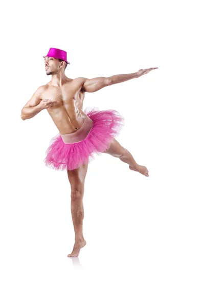 Muscular ballet performer in funny concept — Stock Photo, Image