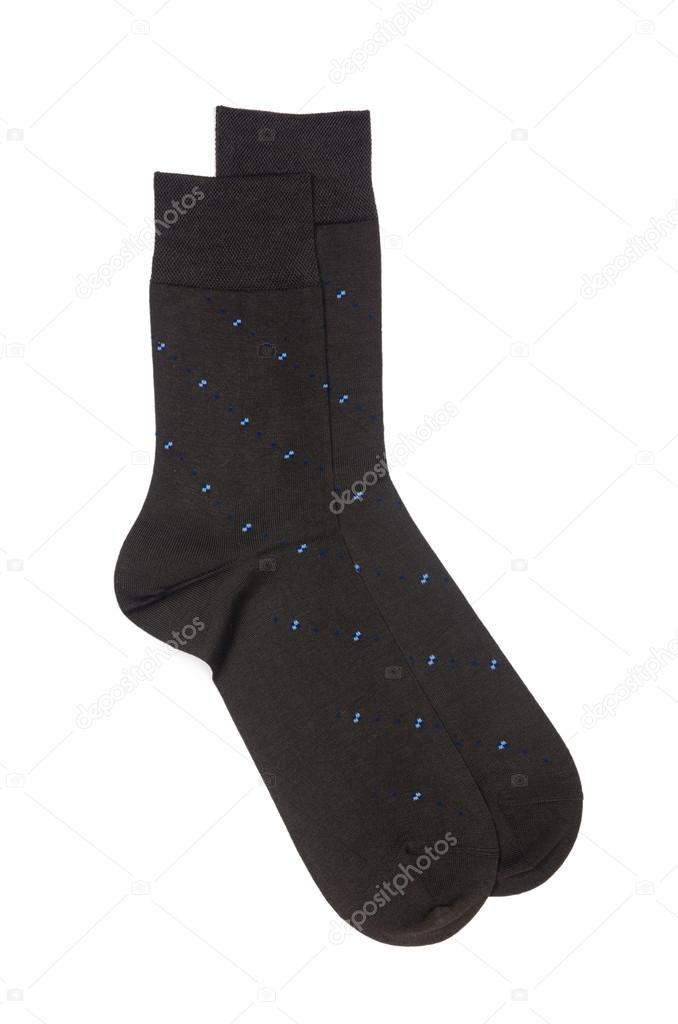 Black socks isolated on the white