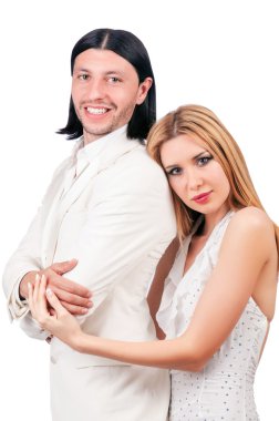 Birbirine aşık iki erkek ve kadın.