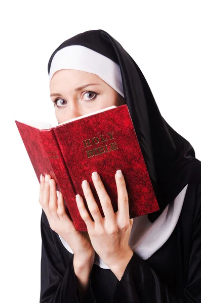 Young nun in religious concept — Stock Photo, Image