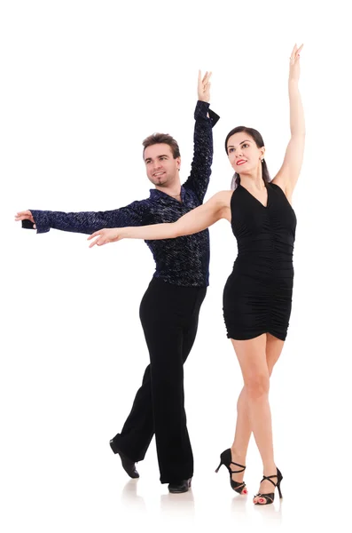 Pair of dancers isolated on the white — Stock Photo, Image