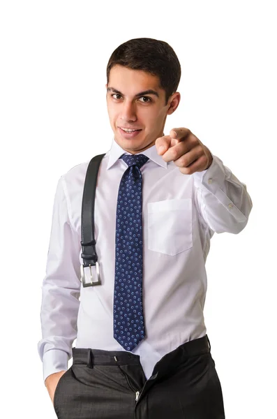 Modelo masculino con camisa aislada en blanco — Foto de Stock