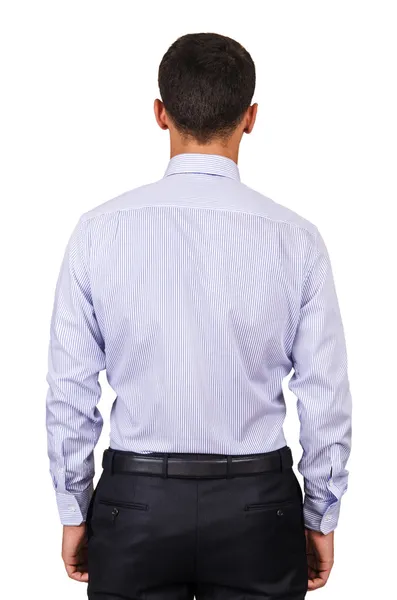 Man model met shirt geïsoleerd op wit — Stockfoto