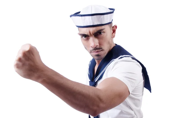 Manlig sjöman i studio skytte — Stockfoto