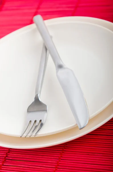 Nakrycie stołu nożem i widelcem — Zdjęcie stockowe