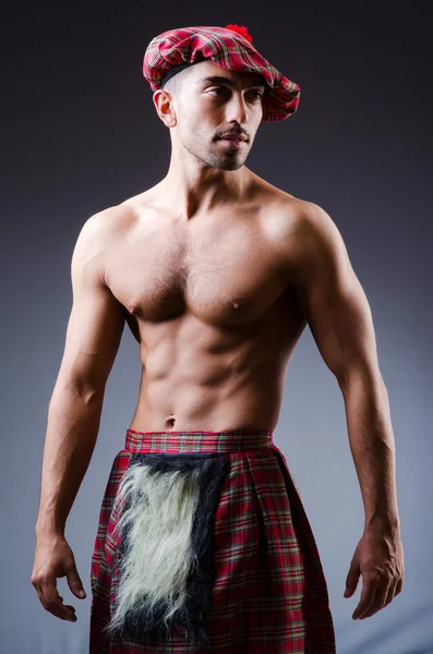 Scottish traditions concept with person wearing kilt — Stock Photo, Image