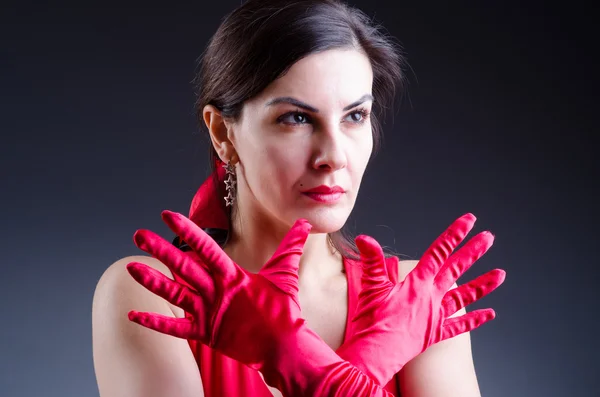 Female dancer dancing spanish dances — Stock Photo, Image