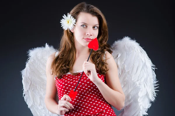 Woman with bow in valentine concept — Stock Photo, Image