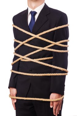 işadamı beyaz iple bağladı