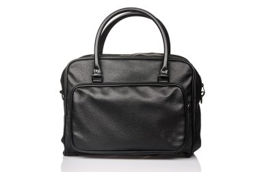 Beyaz arka plan üzerinde izole deri çanta