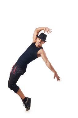 üzerinde beyaz izole dansçı
