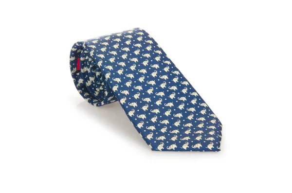Elegante gravata de seda masculina (gravata) em branco — Fotografia de Stock