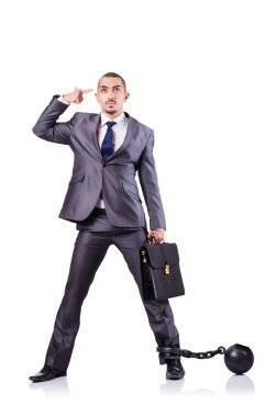 Beyaza prangalı bir iş adamı