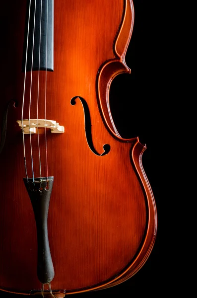 Violino no quarto escuro - conceito de música — Fotografia de Stock