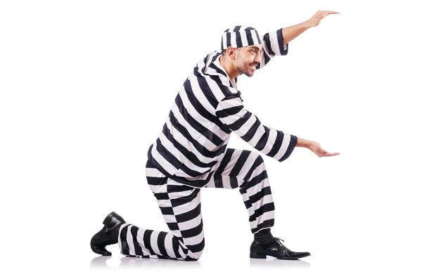 Convict criminal in striped uniform — Stock Photo, Image