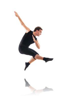 Beyaz arka plan üzerinde izole dansçı