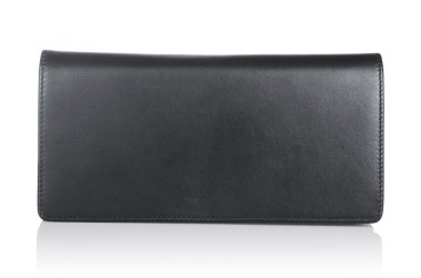 deri cüzdan üzerinde beyaz izole