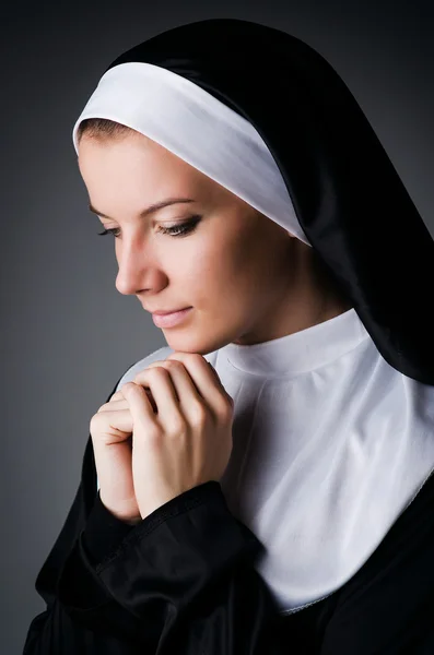 Young nun in religious concept — Stock Photo, Image