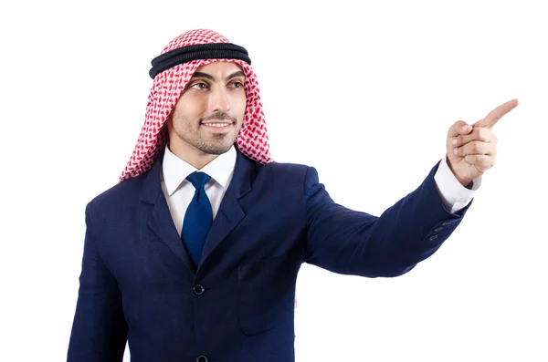 アラブのビジネスマン仮想ボタンを押すこと — ストック写真
