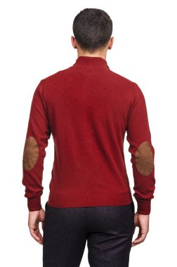 Erkek süveteri beyazın üzerinde izole edilmiş.