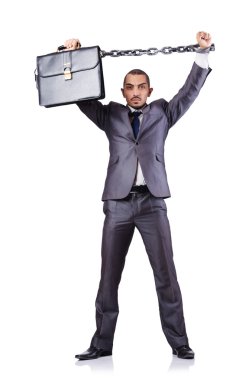 Beyaza prangalı bir iş adamı