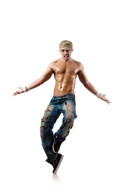 Beyaz arka plan üzerinde izole dansçı