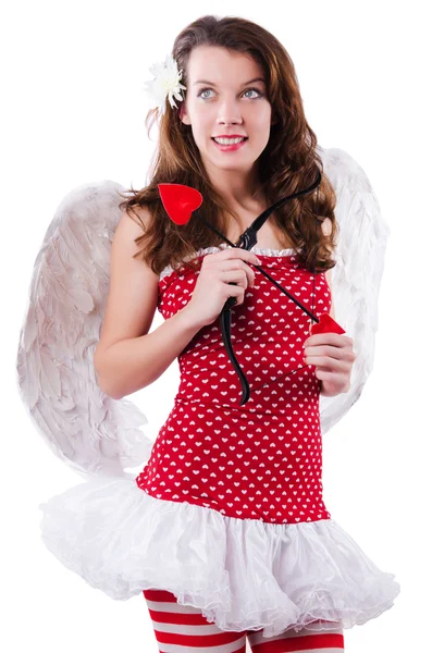 Woman with bow in valentine concept — Stock Photo, Image